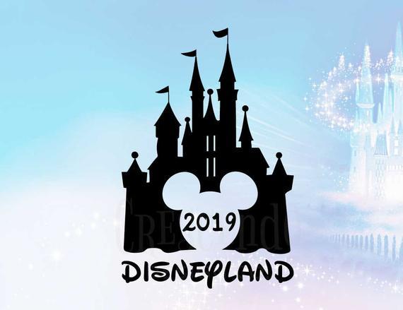 Disney 2019 Logo - Disneyland 2019 Mickey Disney Castle Iron-On Transfer Disney | Etsy