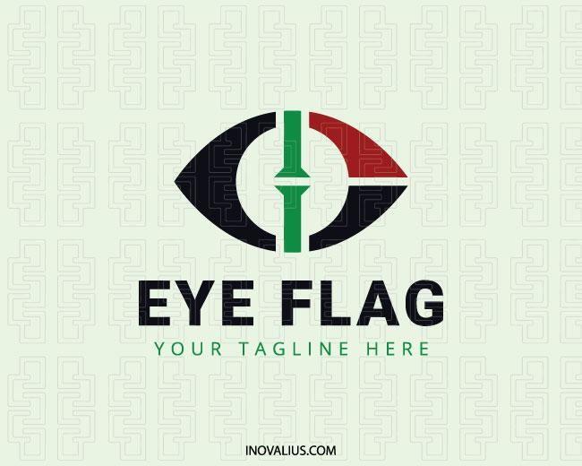 Eye Shape with Logo - Eye Flag Logo Design