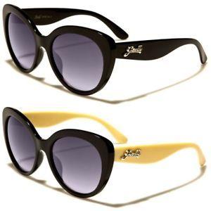 Eye Shape with Logo - Giselle Rounded Cat Eye Shape Women's Sunglasses with Metallic Logo