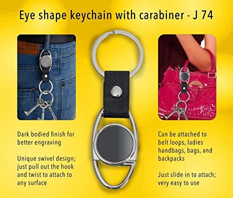 Eye Shape with Logo - 1pcs Metal eye shape with carbinar keychains key rings: Amazon.in