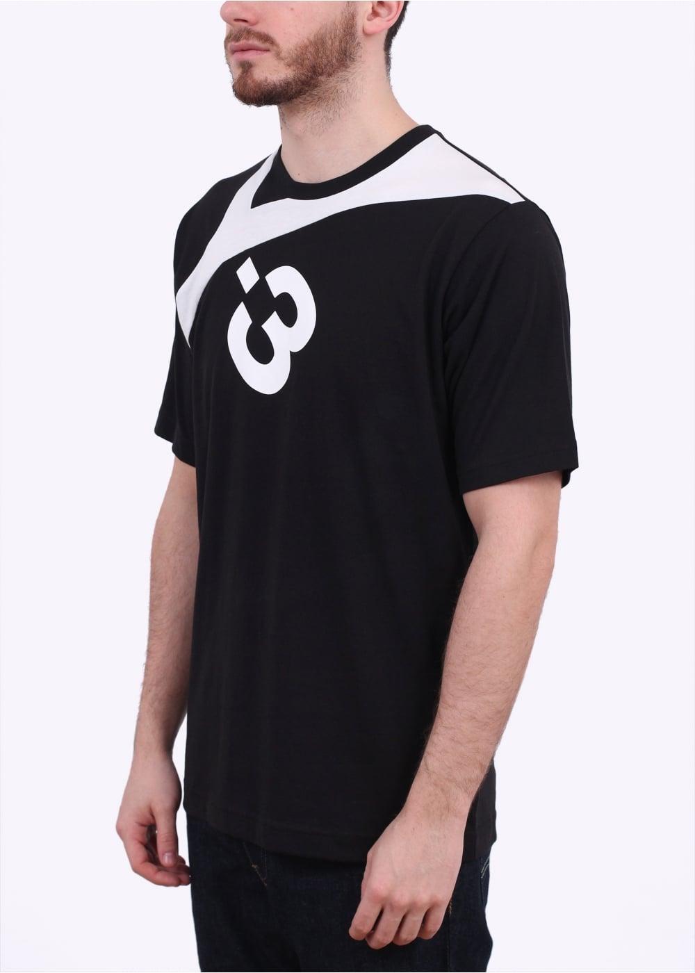 Black and White Y Logo - adidas Y-3 Logo T-Shirt - Black/White