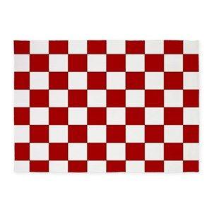 Square Red and White Checkerboard Logo - Checkerboard Area Rugs