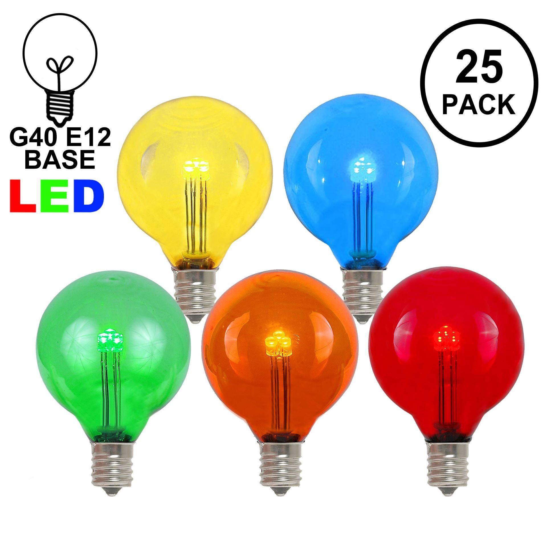 Multicolored Globe Logo - Buy Multi Colored LED G40 Glass Globe Light Bulbs - Novelty Lights