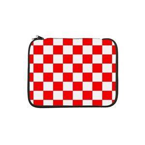 Square Red and White Checkerboard Logo - Checkerboard Laptop Sleeves
