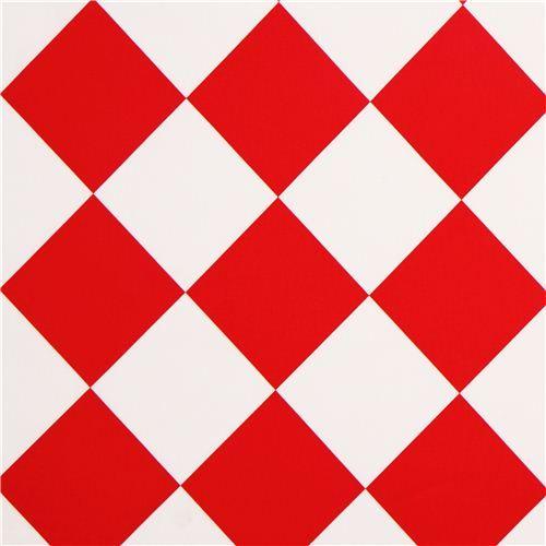 Square Red and White Checkerboard Logo - red white checkered Michael Miller fabric from the USA - Kawaii ...