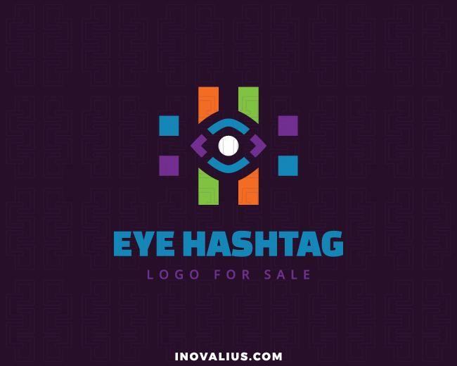 Green Eye Shaped Logo - Eye Hashtag Logo Design For Sale | Inovalius