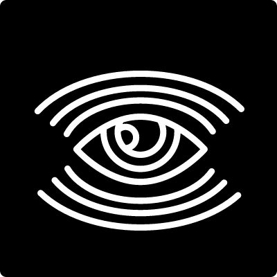 Eye Shape with Logo - Surveillance eye symbol with many lines in a square shape ⋆ Free