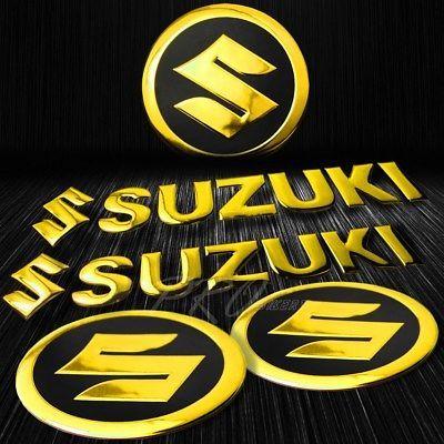 Red and Yellow Suzuki Logo - 5.75ABS LOGO LETTER GLOSSY Decal 23D Fairing Emblem Sticker Suzuki