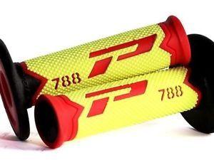 Red and Yellow Suzuki Logo - PROGRIP 788 HANDLEBAR BAR GRIPS MOTOCROSS ENDURO RED YELLOW SUZUKI