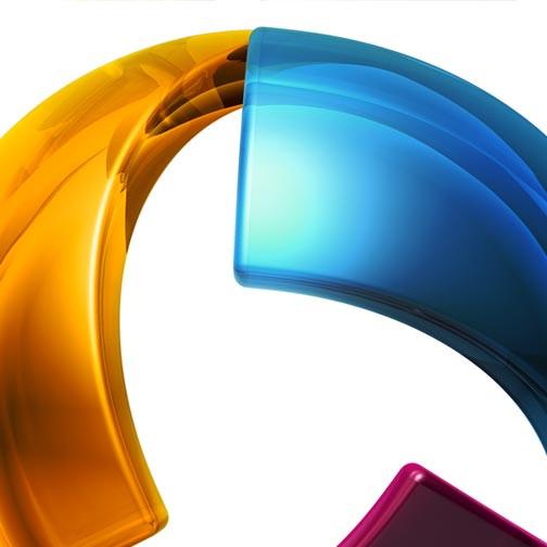 Multicolored Globe Logo - Calibron 3D Multicolor Globe Logo in PSD Format | Pixellogo