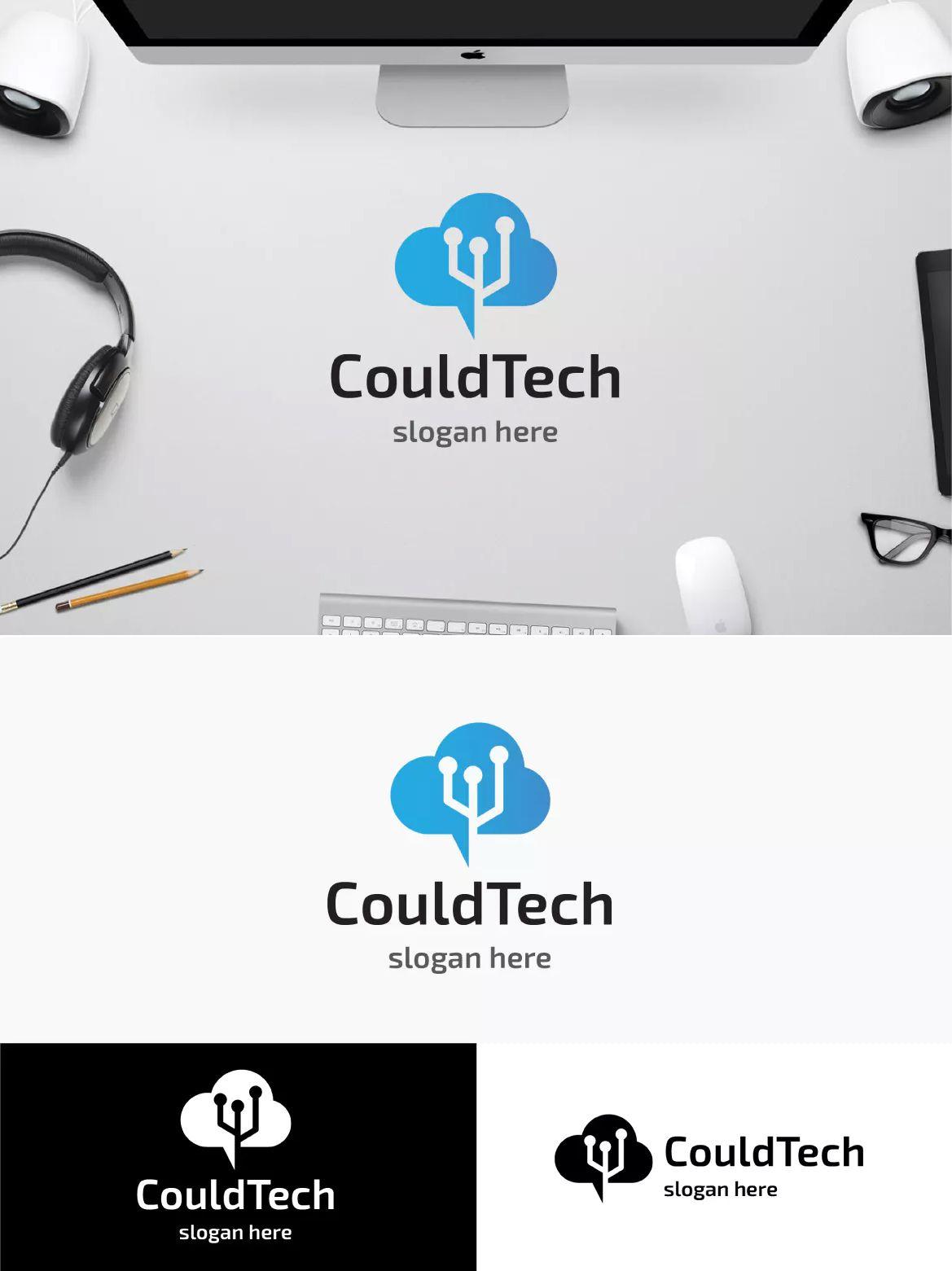 Cloud Technology Logo - Cloud Technology Logo Template AI, EPS. Logo Templates
