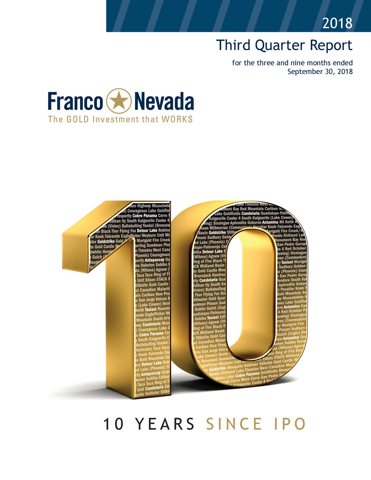 Three Slanted Bars Logo - Franco Nevada Corporation 2018 Q3 Call Slides