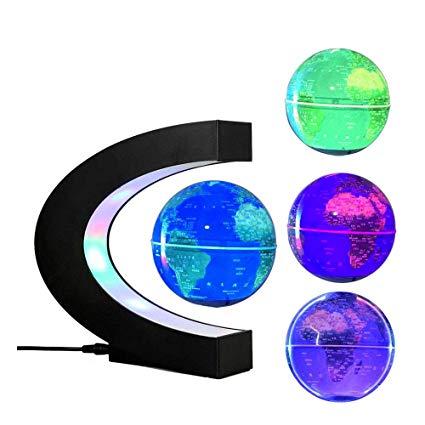 Multicolored Globe Logo - FUZADEL Multi Color Changing Levitating Globe Magnetic