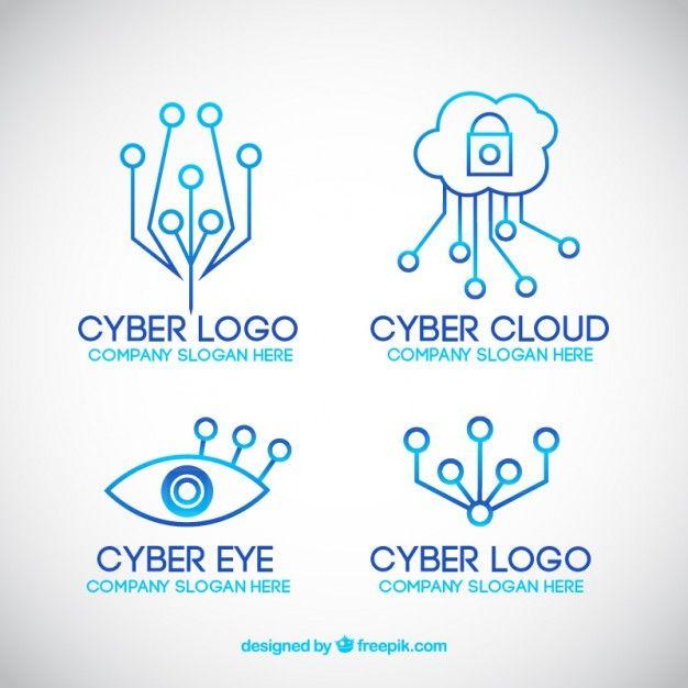 Cloud Technology Logo - Modern line technology logo templates Vector