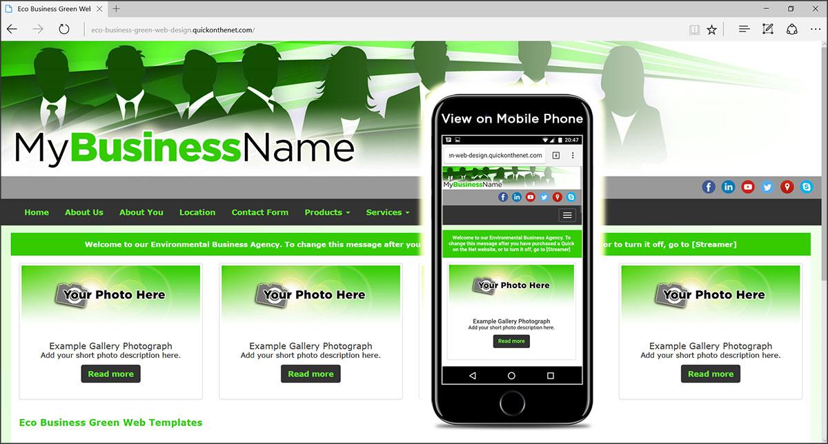 Green Web and Tech Logo - Agency Website Template Service