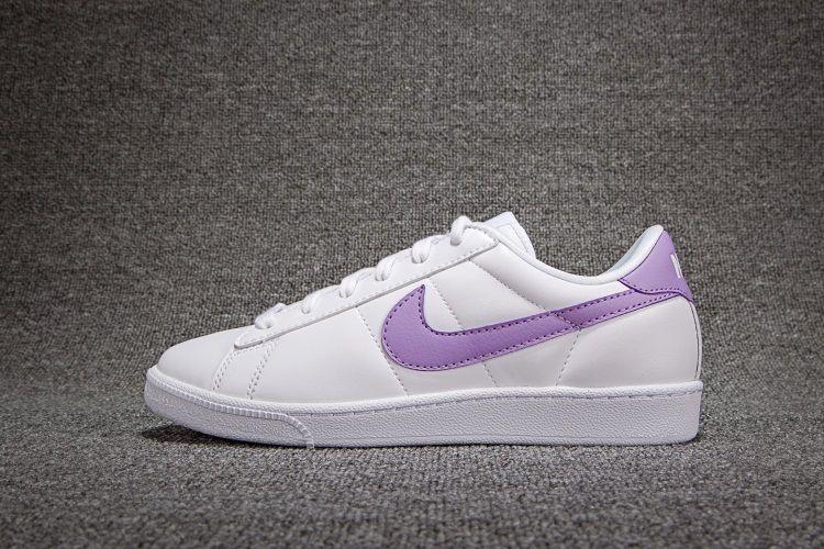 White On Purple Logo - 7hIx WMNS Nike Tennis Classic White Purple Logo Womens/UK