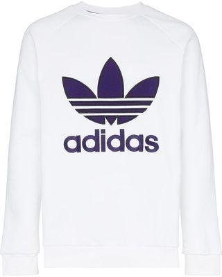 White On Purple Logo - Can't Miss Deals on Adidas purple logo crew neck sweatshirt - White
