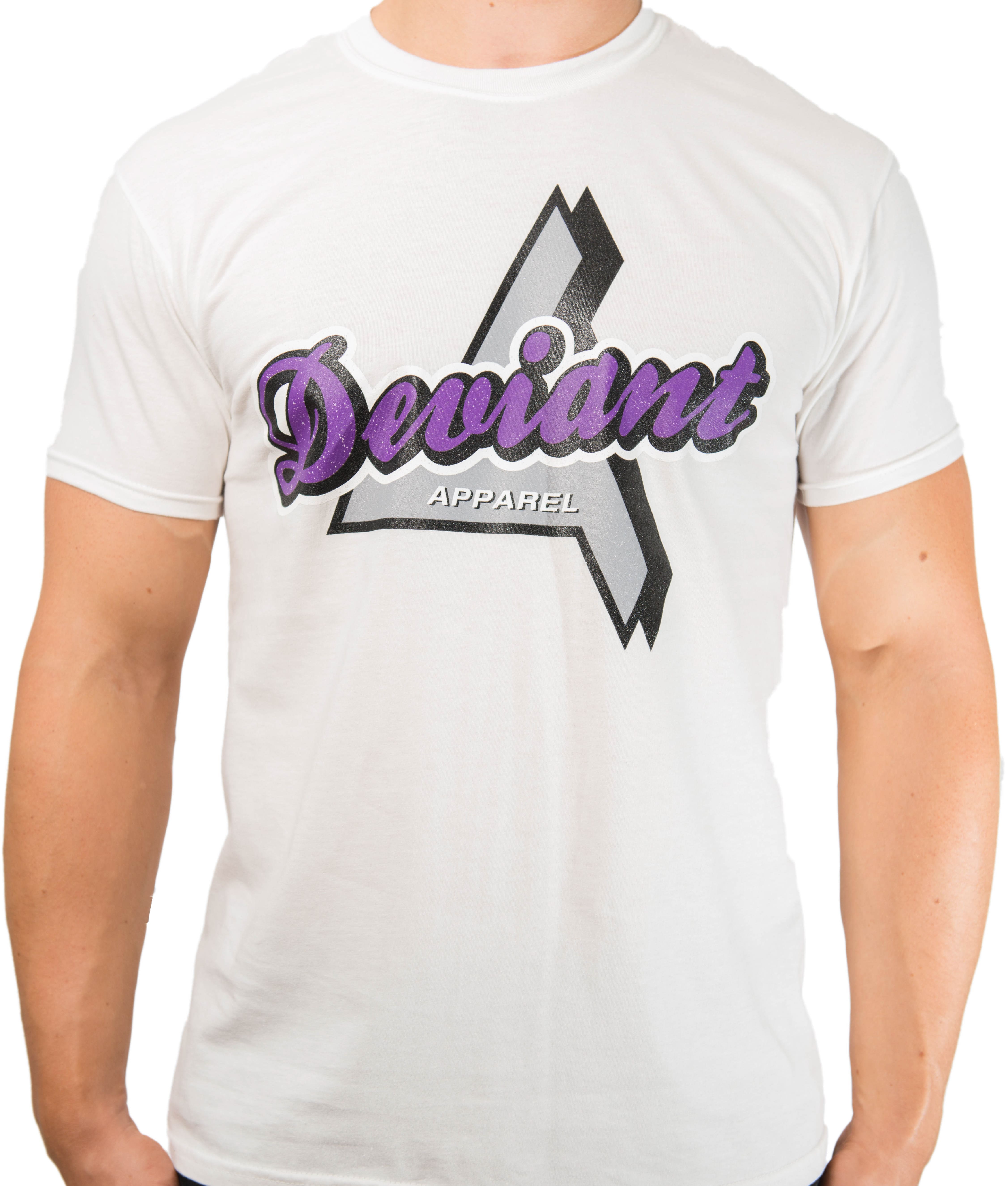 White On Purple Logo - White and Purple Baseball Logo Tee