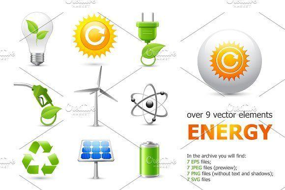 Green Web and Tech Logo - Green Energy Web Elements by Macrovector on @creativemarket ...