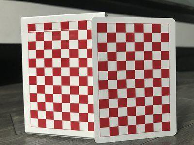 Square Red and White Checkerboard Logo - CHECKERBOARD CARDS RED/WHITE - Justcards-store