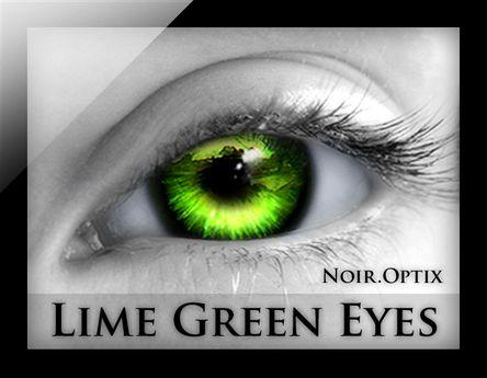 Lime Green Eye Logo - Second Life Marketplace - NoirOptix - Lime Green Eyes (3 Sizes)