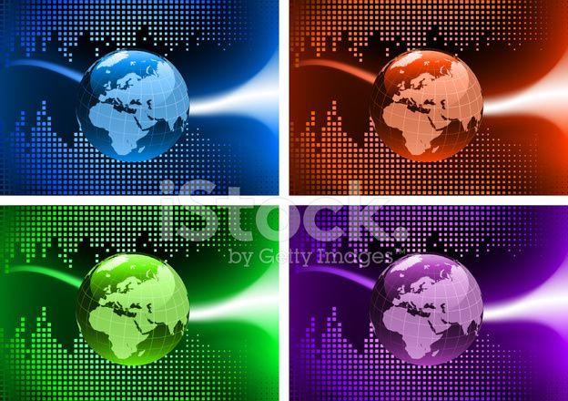 Multicolored Globe Logo - Multi Colored Globe Collection Stock Vector