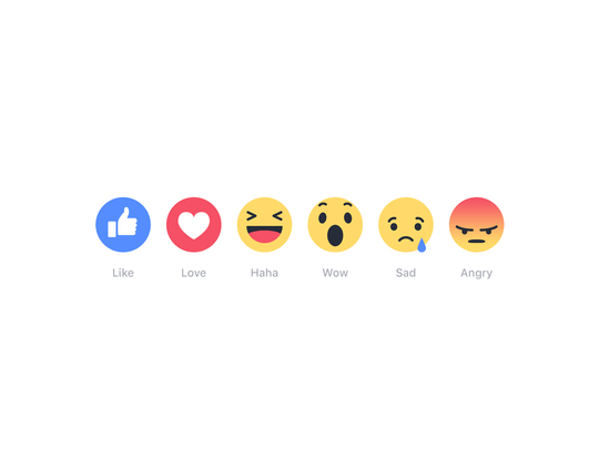 Happy Facebook Logo - Meet Facebook's new emoting emojis: Love, haha, wow, sad and angry