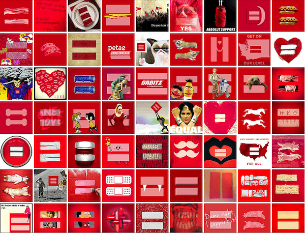 White with a Red Square Logo - Marriage Equality: Social Media Worlds Go Red (analysis)