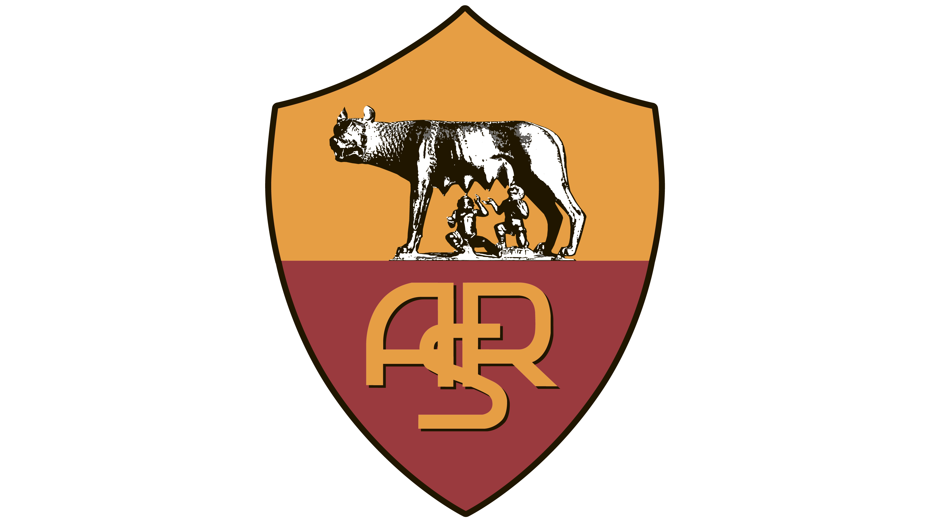 Yellow and Red Wolf Logo - Roma logo - Interesting History of the Team Name and emblem