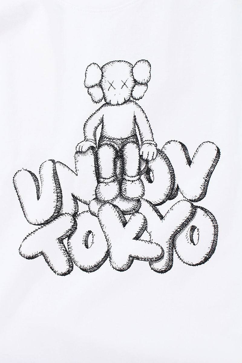 Kaws Logo - RINKAN: Union Tokyo /UNION TOKYO X KAWS logo print T-shirt (L/ white ...