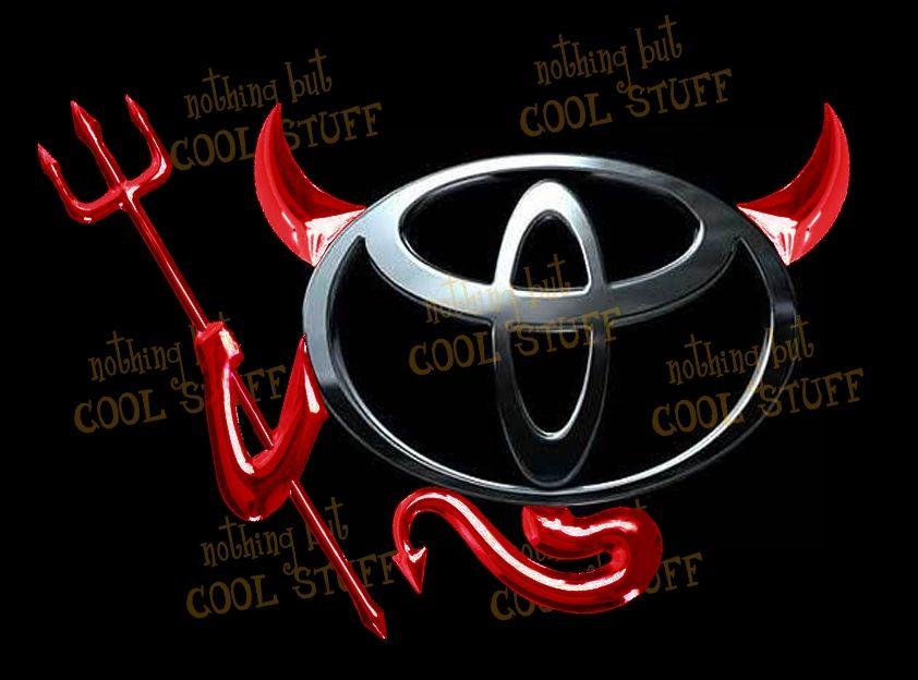 Red Toyota Logo - TOYOTA New 3D Gold, Red or Chrome Devil Decal Sticker For Car