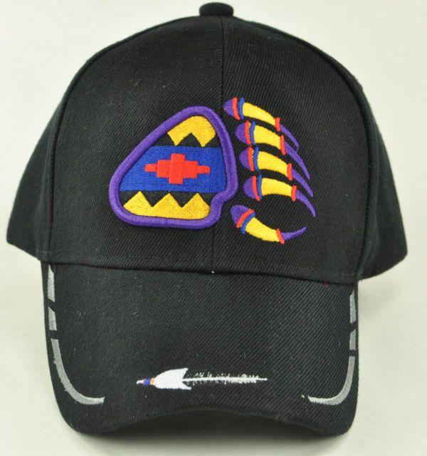 Bear Claw Baseball Logo - Native Pride Bear Claw Feathers Cap Hat Black