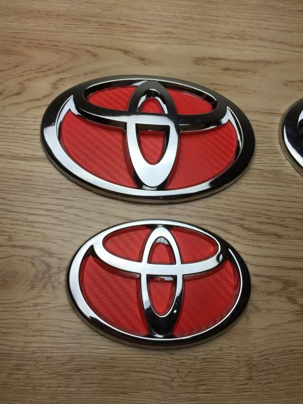 Red Toyota Logo - Toyota Black/Red Carbon Look Emblem (end 5/28/2017 3:15 PM)
