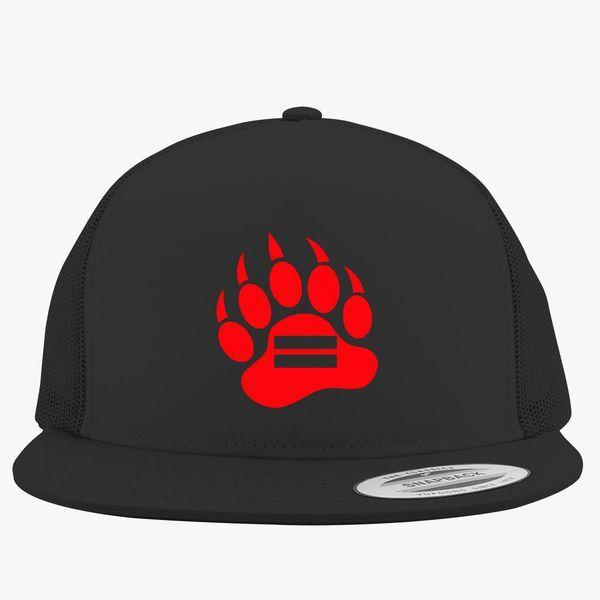 Bear Claw Baseball Logo - Red Bear Paw Trucker Hat (Embroidered)