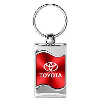 Red Toyota Logo - Toyota Logo Wave Red Key Chain: Automotive
