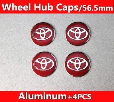 Red Toyota Logo - Qoo10 - 4pcs/lot 56.5mm Red Toyota Logo with Chrome Edge Car Emblem ...