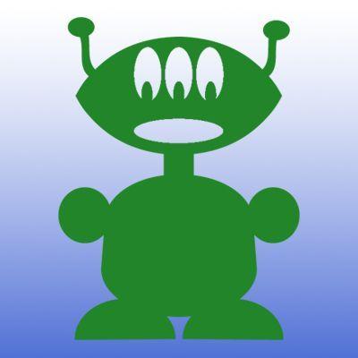 Little Green Man Logo - Little Green Man Alien Iron on Transfer