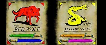 Yellow and Red Wolf Logo - Red Wolf, Yellow Snake