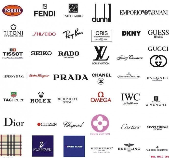 Famous Fashion Brands Logo - Luxury Market. Retailing Market. Fashion branding