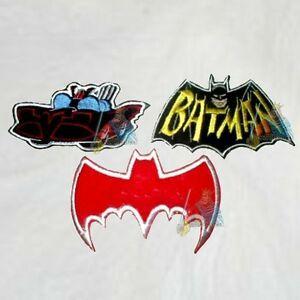 Red Bat Logo - Batman Set 3 Embroidered Patches Batmobile 1966 Red Bat Logo Adam ...