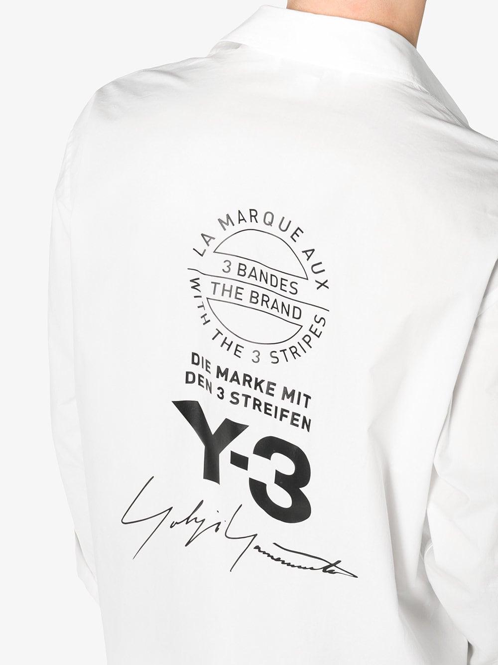 Black and White Y Logo - Y-3 Logo Print Street Shirt