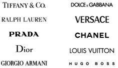 Famous Fashion Brands Logo - popular name brand clothing. Logo design