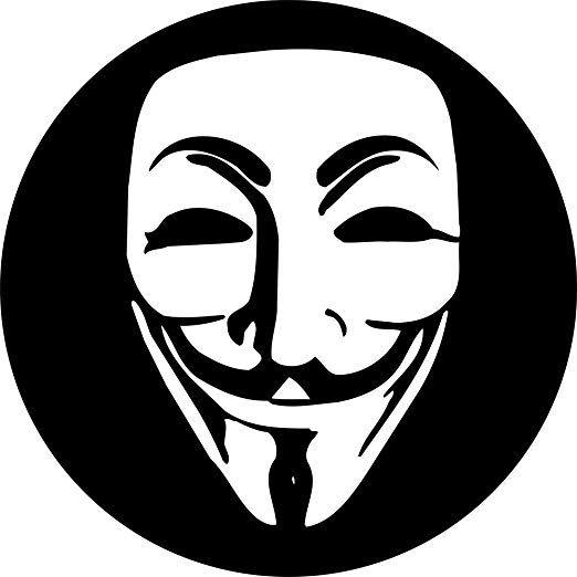 Black Mask Logo - Anonymous Fawkes Mask Logo, Black & White.25