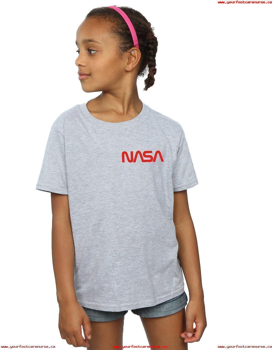 NASA Girl Logo - NASA Girls Modern Logo Chest T-Shirt JUhsidyJ