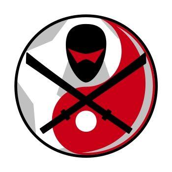 Red Black and White Logo - C Mike Run (Good Mike): Black Ninjas And White Tigers