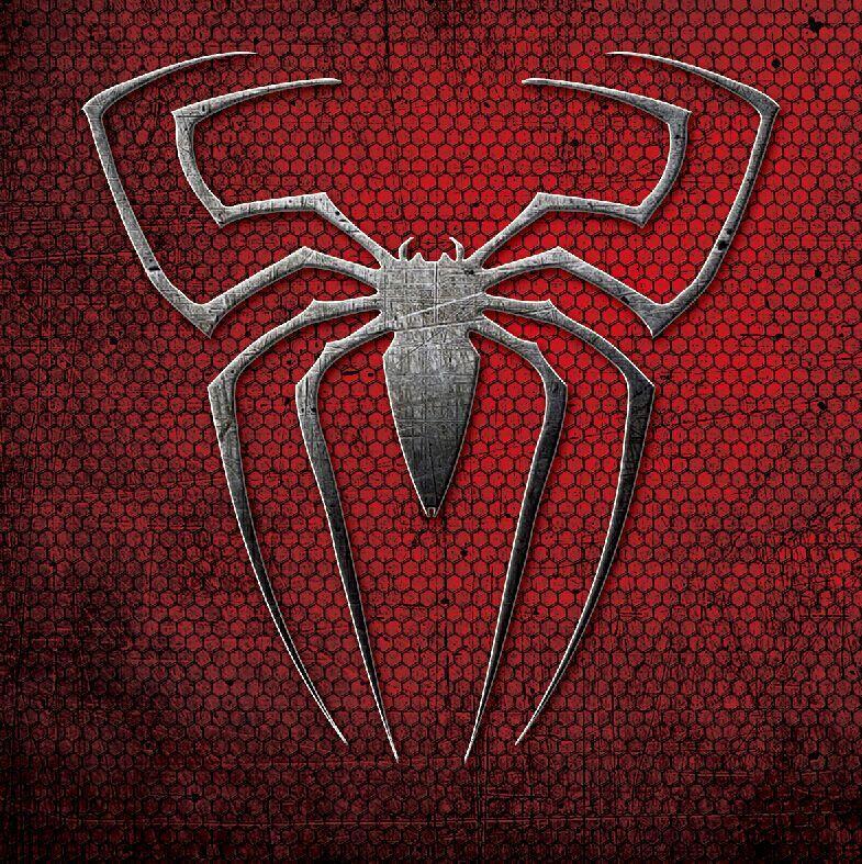 Spider-Man Spider Logo - 8x8FT Spiderman Logo Spider Man Spidey Dark Red Metal Texture Wall ...