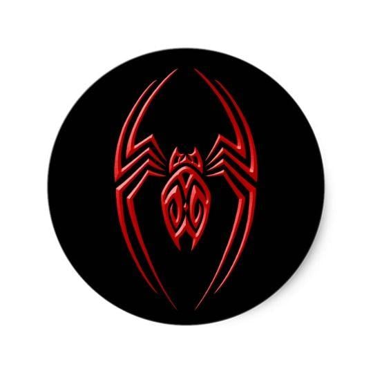 Red Spider Logo - Iron Spider – Red and Black Classic Round Sticker | Zazzle.com