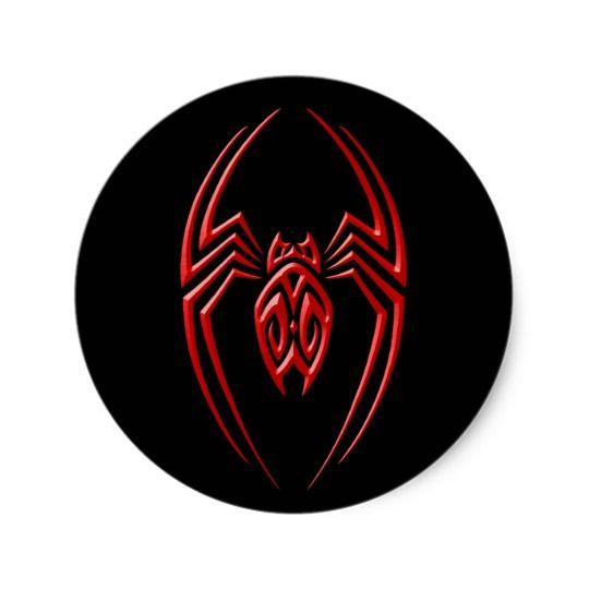 Red Spider Logo - Iron Spider – Red and Black Classic Round Sticker | Zazzle.com