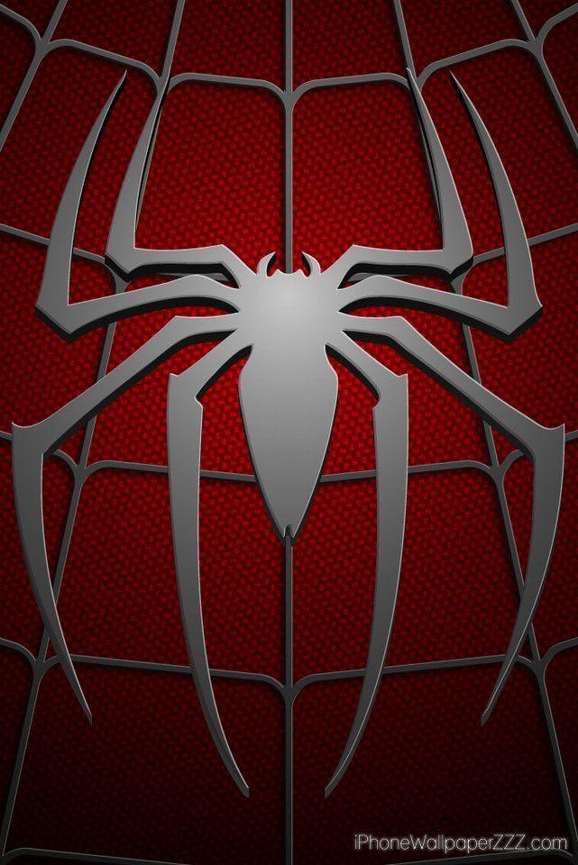 Red Spider Logo - Spiderman Logo in Chest Red Costum HD Wallpaper For iPhone 4 and 4s ...