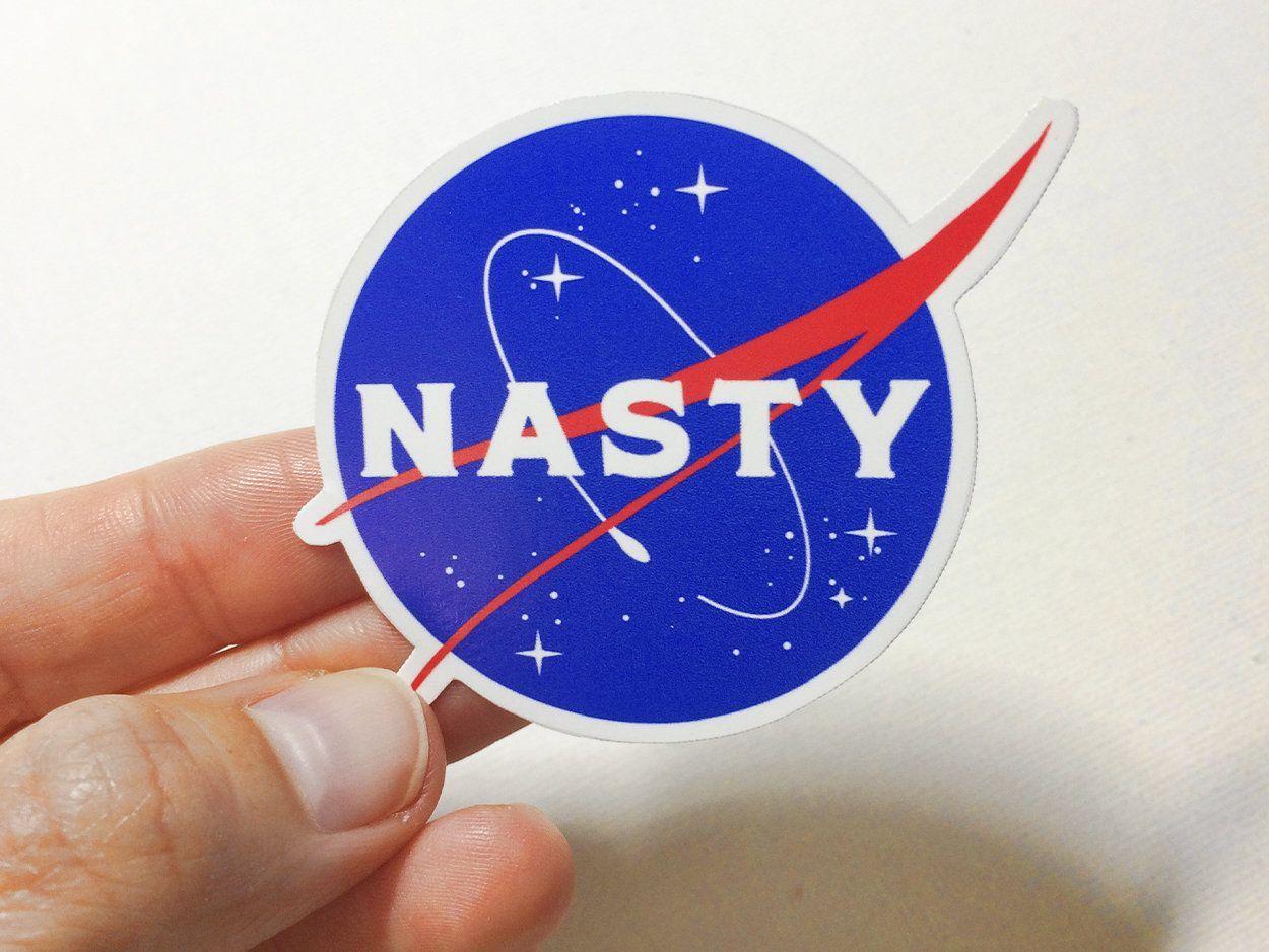 NASA Girl Logo - Nasty NASA sticker, Nasty Sticker, Funny Feminist Stickers, Nasa ...